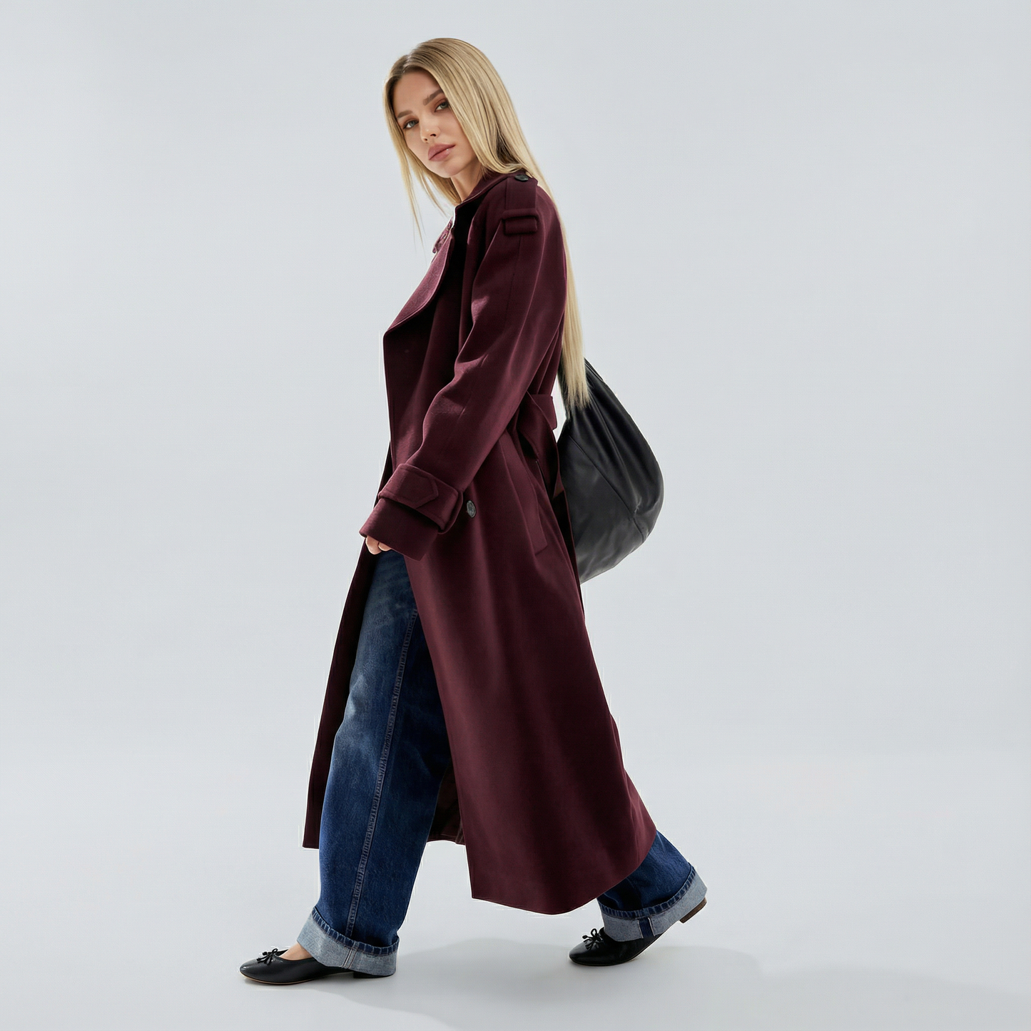 AMALIA™ | Burgundy Trench Coat