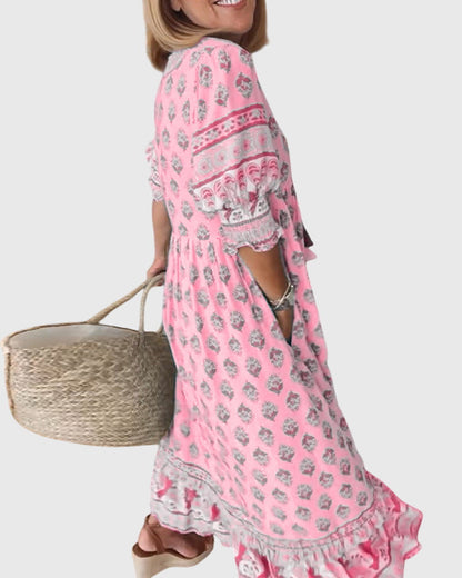 Bridget - Printed V-Neck Dress