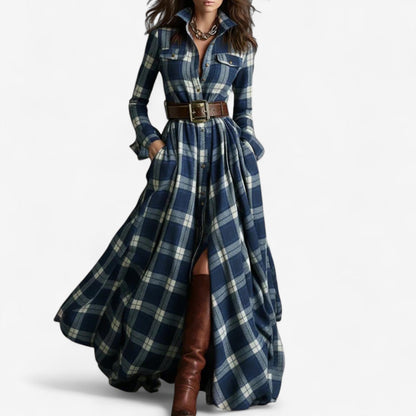 Abigail™ Maxi Dress with Timeless Check Patternrn