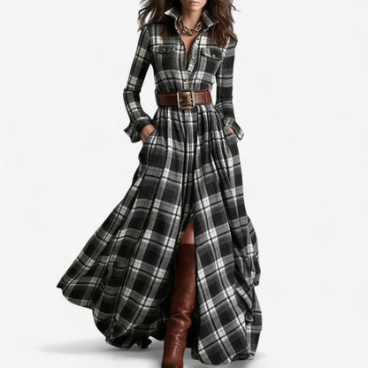 Abigail™ Maxi Dress with Timeless Check Patternrn
