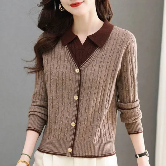 Sienna™ | Layered Look Collared Knit Sweater