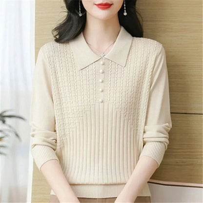 Aurelia™ | Classic Buttoned Polo Knit Sweater