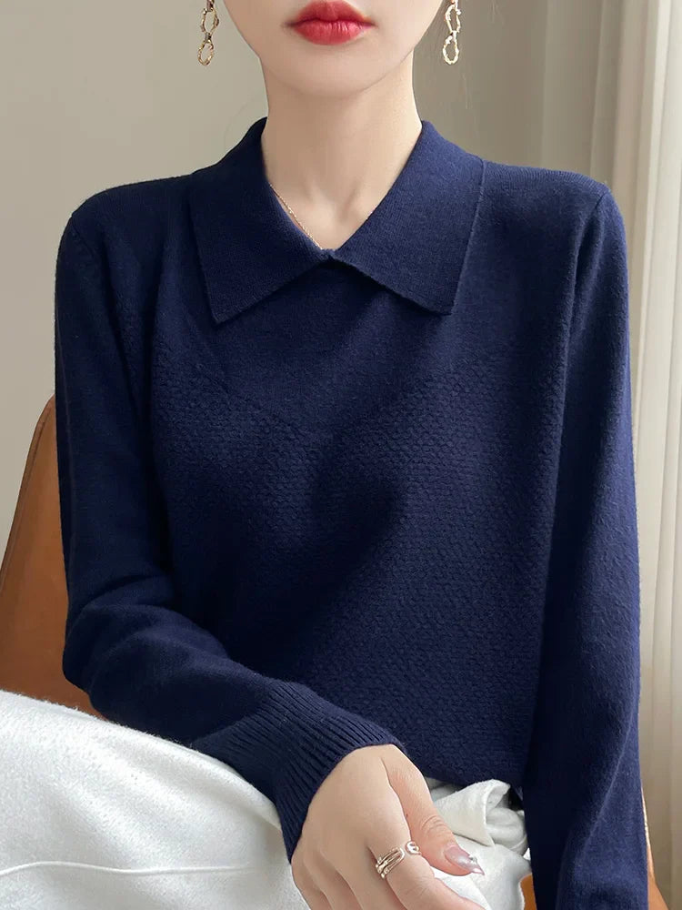 Isabelle™ | Soft Polo-Collar Knit Sweater
