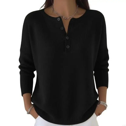 Harper™ | Relaxed Henley Knit Sweater