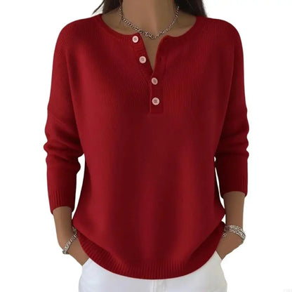 Harper™ | Relaxed Henley Knit Sweater