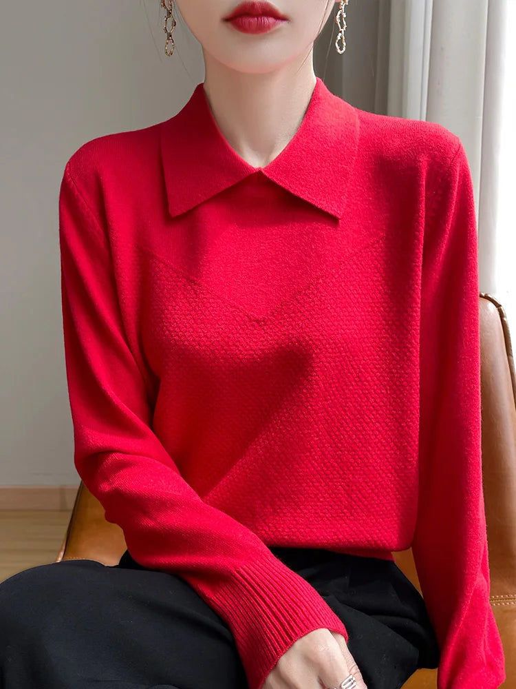 Isabelle™ | Soft Polo-Collar Knit Sweater