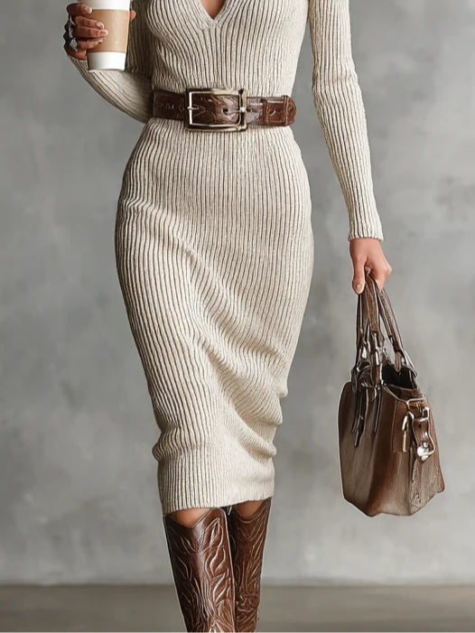 Clara | Knit Dress with Mock Neck