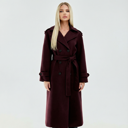 AMALIA™ | Burgundy Trench Coat