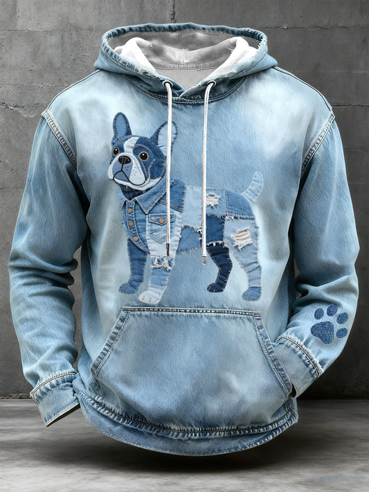 DEXTER – French Bulldog Style Patchwork Hoodie